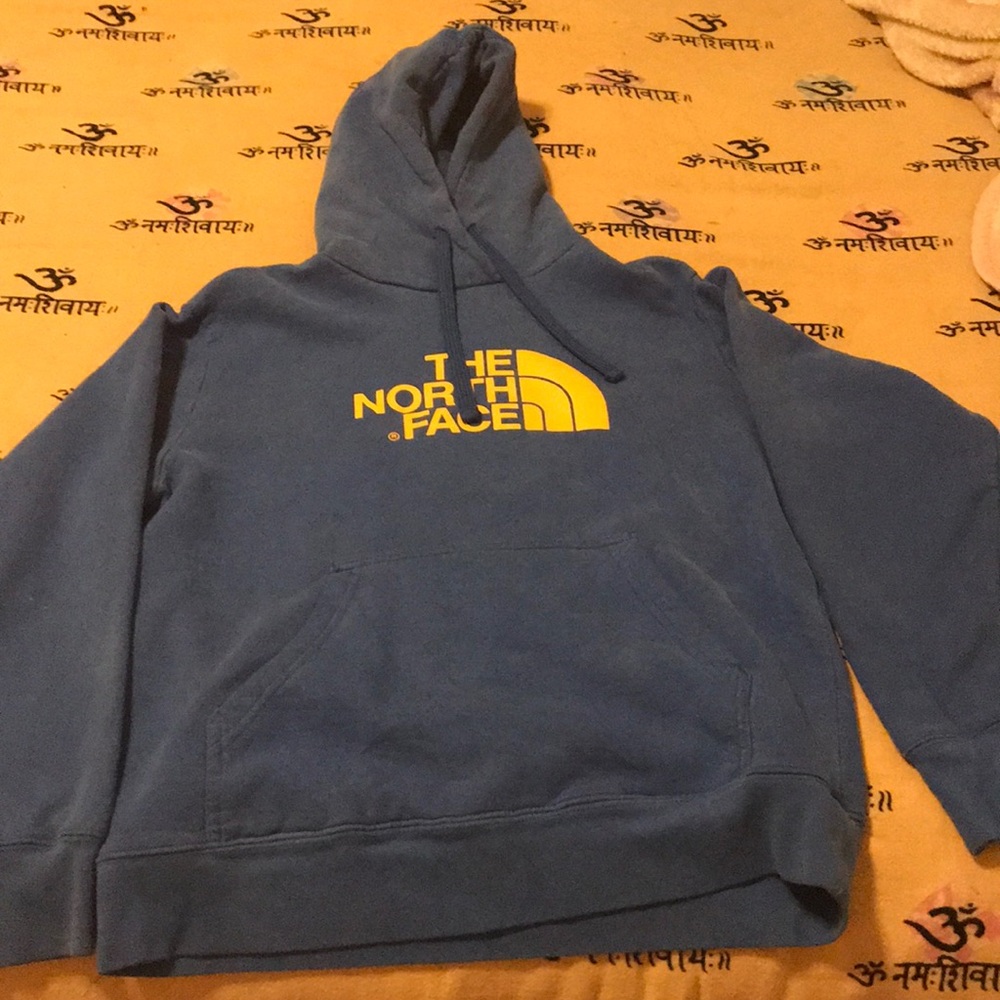 Blue north face hoodie in good condition
